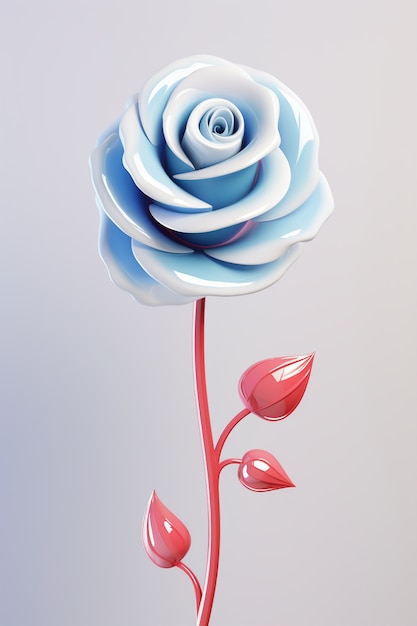 Free photo beautiful blue rose in studio