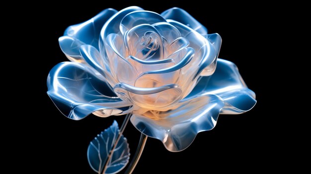 Beautiful blue rose in studio