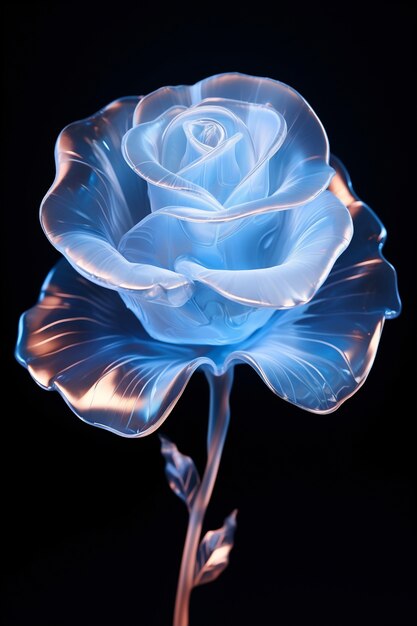 Beautiful blue rose in studio