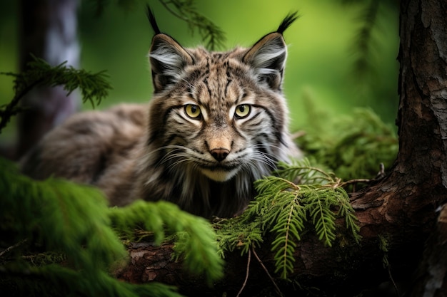 Beautiful bobcat in nature