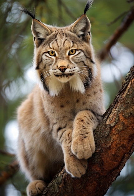 Free photo beautiful bobcat in nature