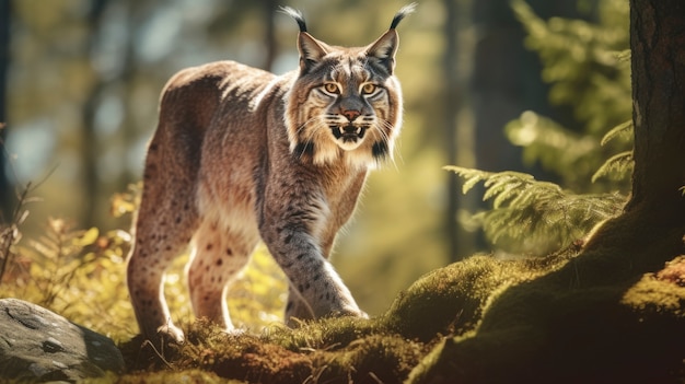 Free photo beautiful bobcat in nature