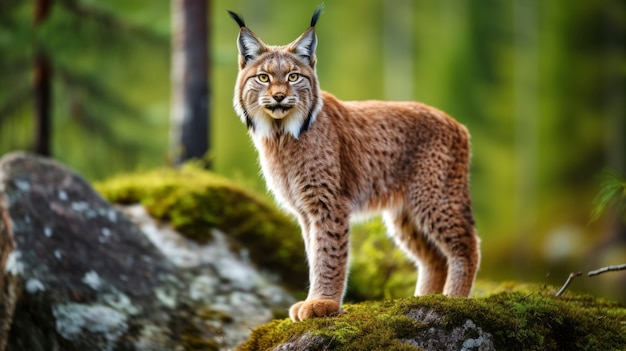 Beautiful bobcat in nature