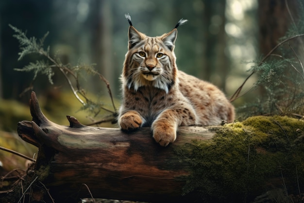 Free photo beautiful bobcat in nature