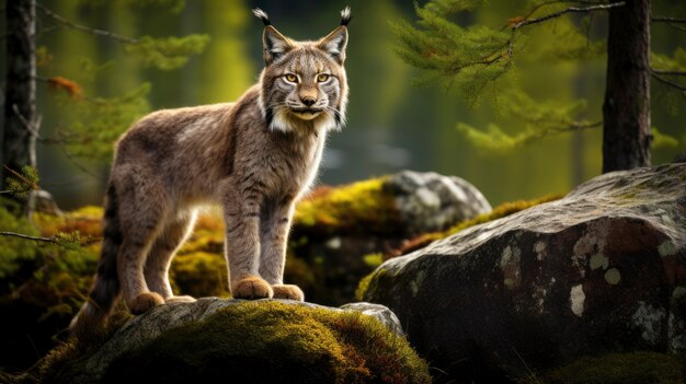 Beautiful bobcat in nature