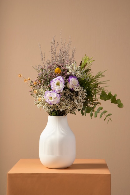 Free photo beautiful boho flowers arrangement in vase