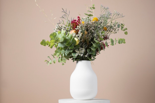 Beautiful boho flowers in vase