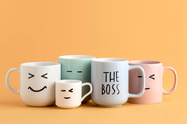 Beautiful boss day concept with cups