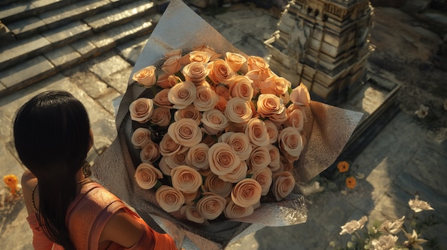 Free Photo beautiful bouquet of roses