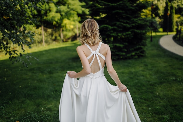  a beautiful bride wearing wedding dress