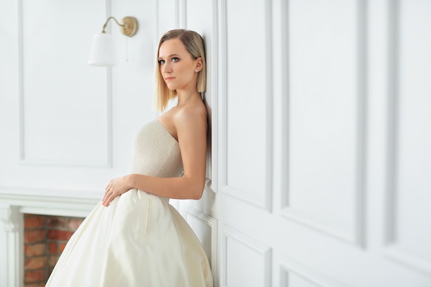 Free photo beautiful bride in a wedding dress