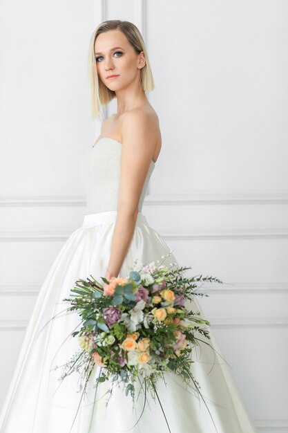 Beautiful bride in a wedding dress