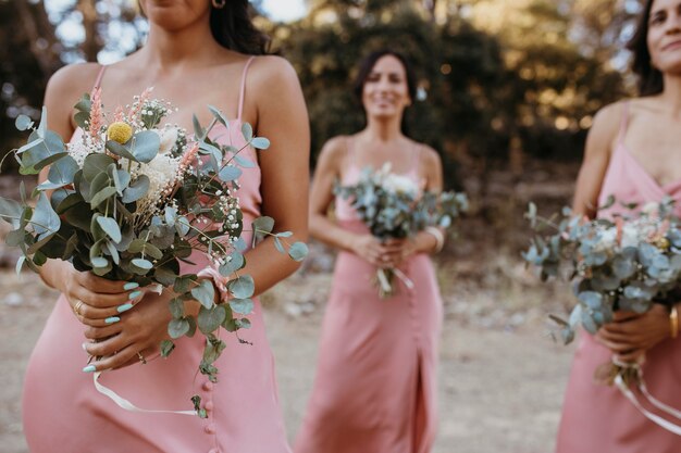 Beautiful bridesmaids having fun