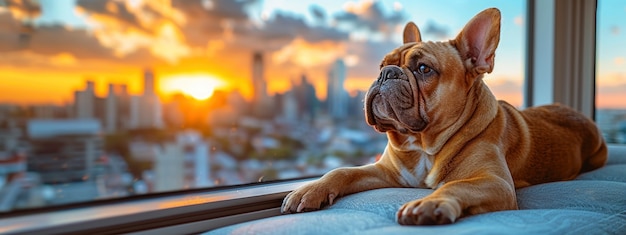 Free photo beautiful bulldog lifestyle