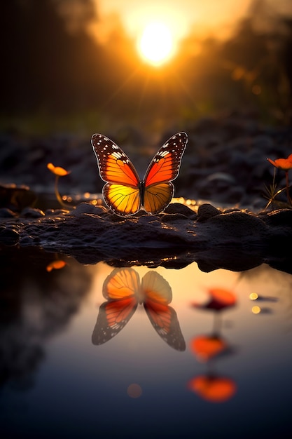 Free photo beautiful butterfly in nature