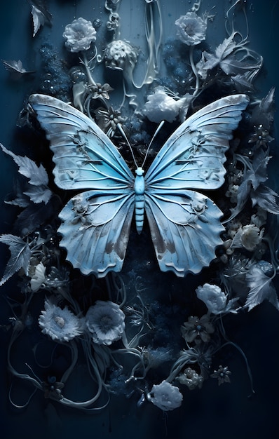 Free photo beautiful butterfly with detailed design