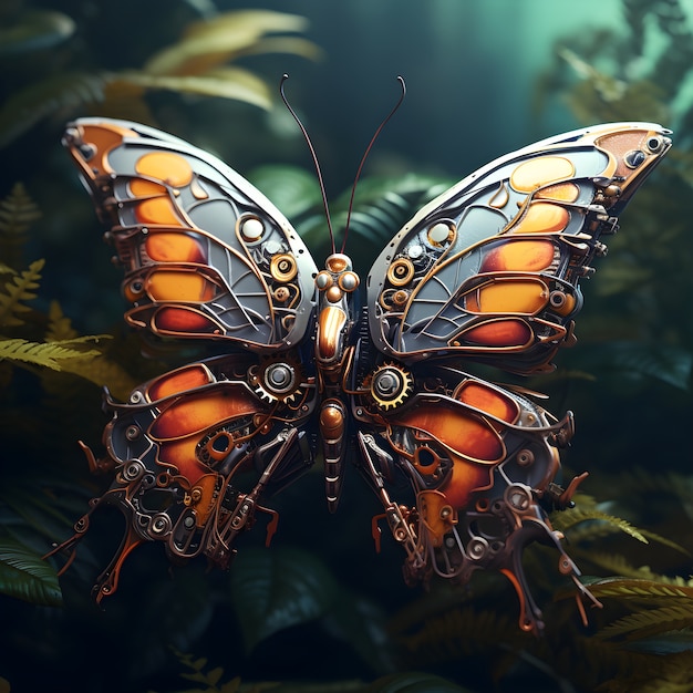 Free photo beautiful butterfly with detailed design