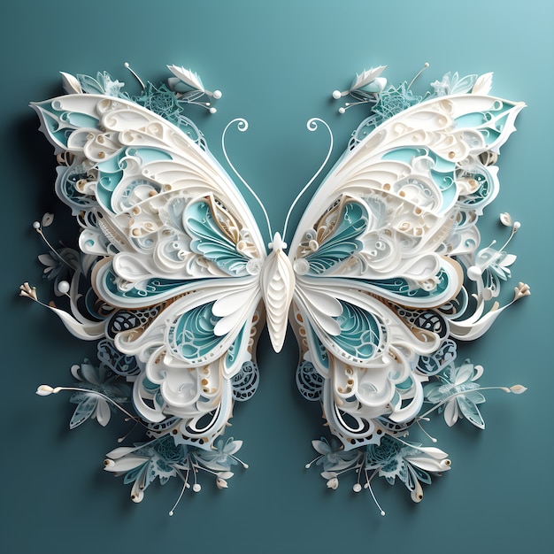 Free photo beautiful butterfly with detailed design