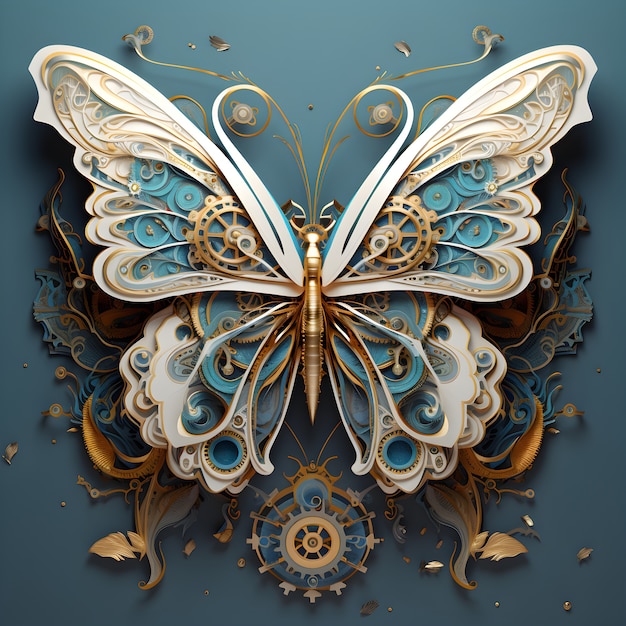 Free Photo beautiful butterfly with detailed design