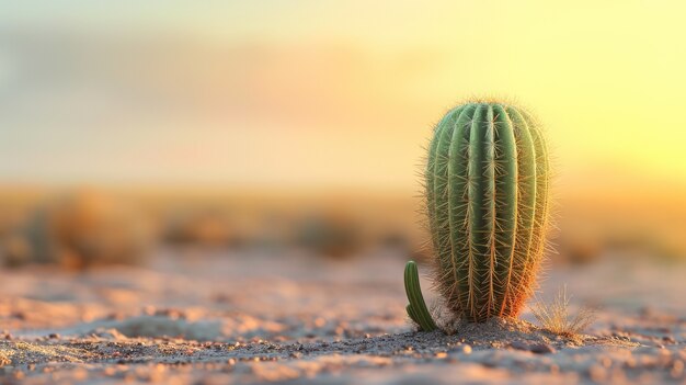 Beautiful cacti plant with desert landscape