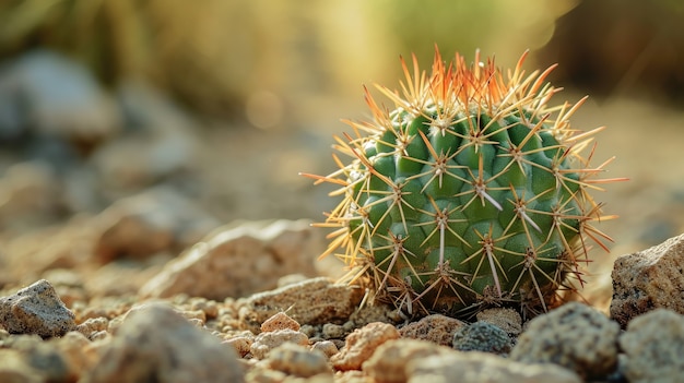 Free photo beautiful cacti plant with desert landscape