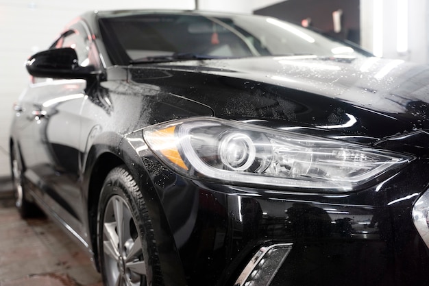 Beautiful car at washing service