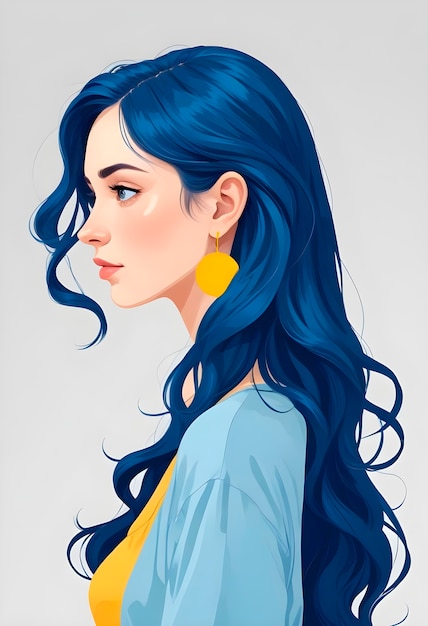 Free photo beautiful cartoon woman portrait