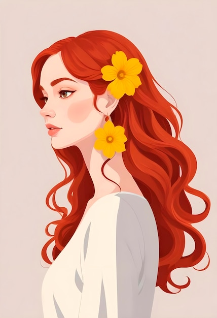 Free Photo beautiful cartoon woman portrait