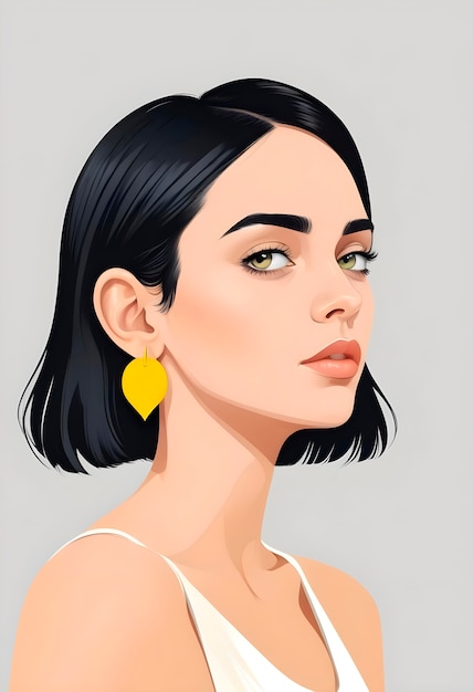 Free photo beautiful cartoon woman portrait