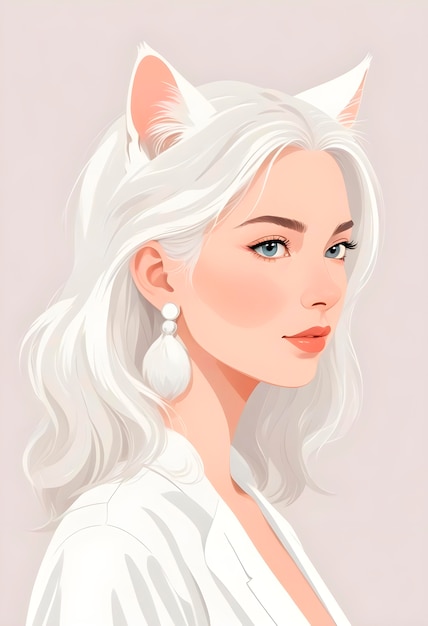 Free Photo beautiful cartoon woman portrait