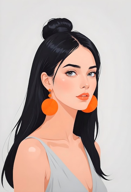 Free photo beautiful cartoon woman portrait