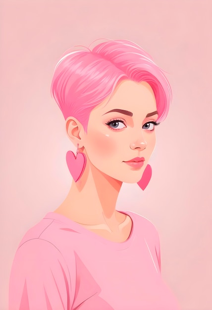 Free Photo beautiful cartoon woman portrait