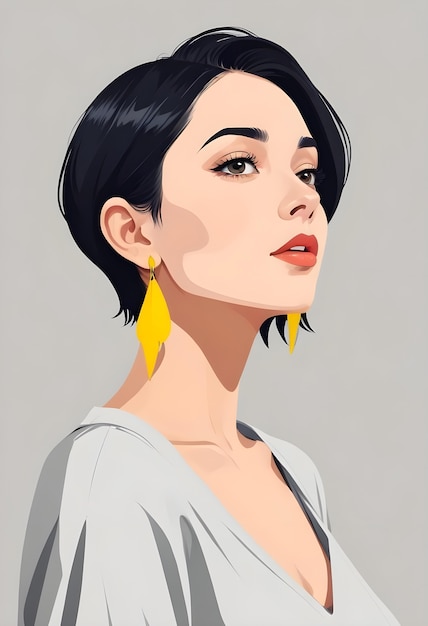 Free photo beautiful cartoon woman portrait