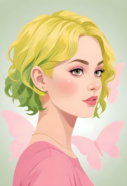 Free photo beautiful cartoon woman portrait