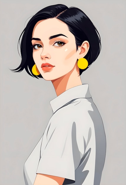 Free photo beautiful cartoon woman portrait