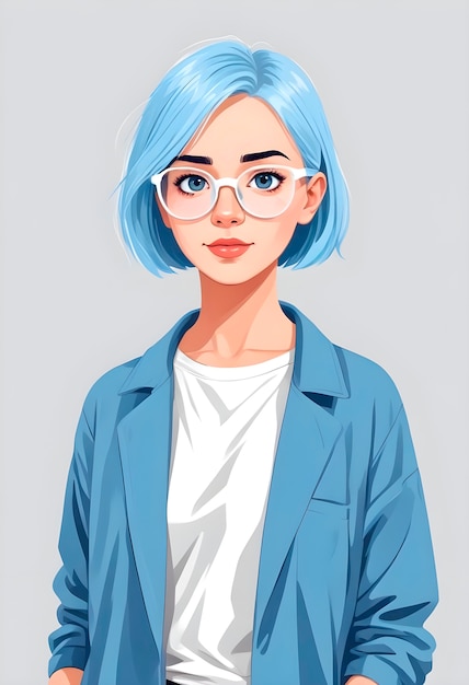 Free photo beautiful cartoon woman portrait