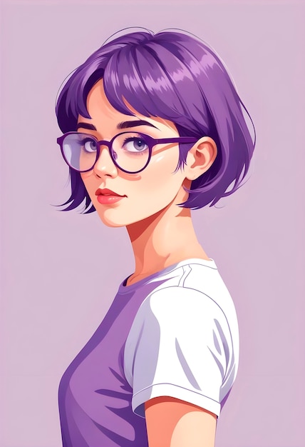 Beautiful cartoon woman portrait