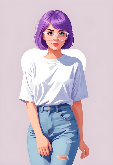 Beautiful cartoon woman portrait