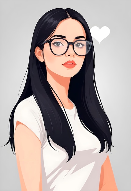 Beautiful cartoon woman portrait