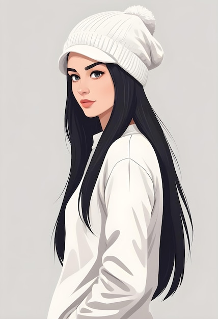 Free photo beautiful cartoon woman portrait