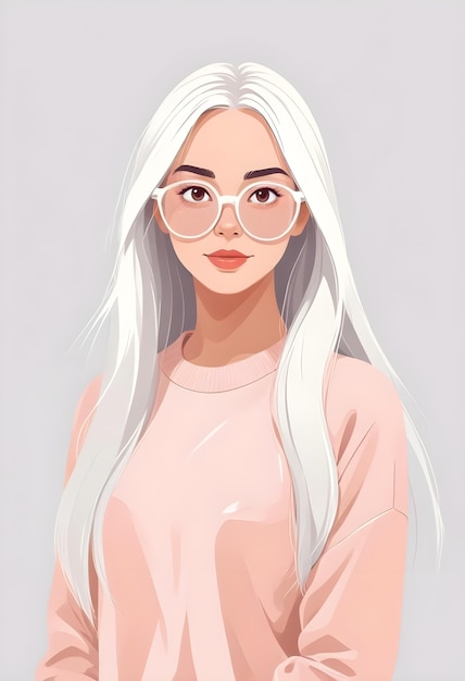 Beautiful cartoon woman portrait