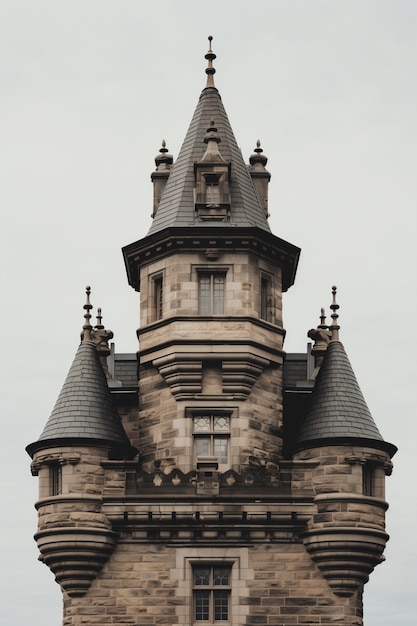 Free Photo beautiful castle tower low angle