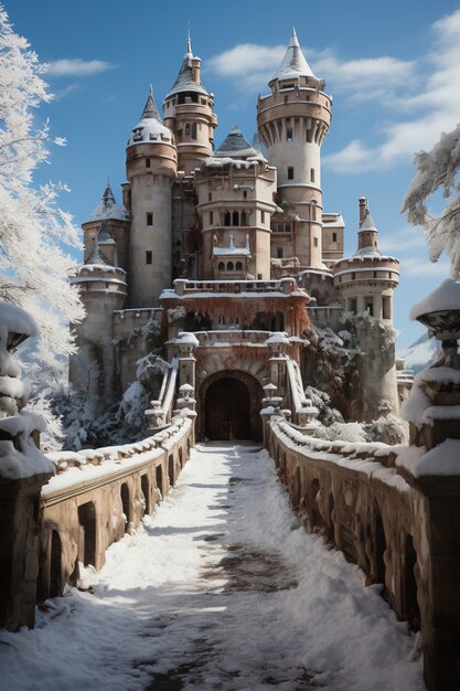 Beautiful castle winter season