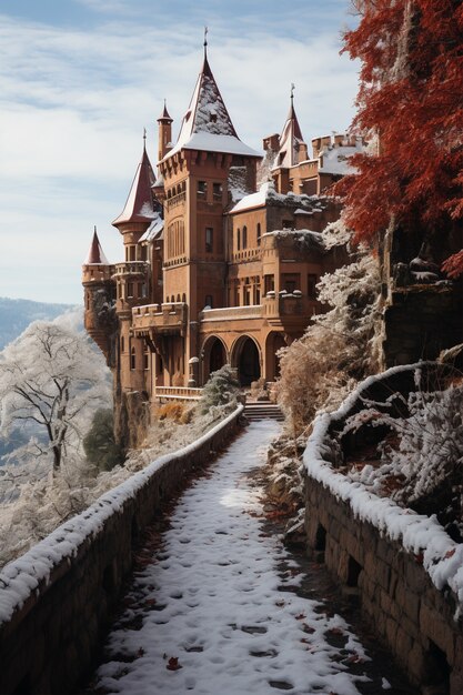 Beautiful castle winter season