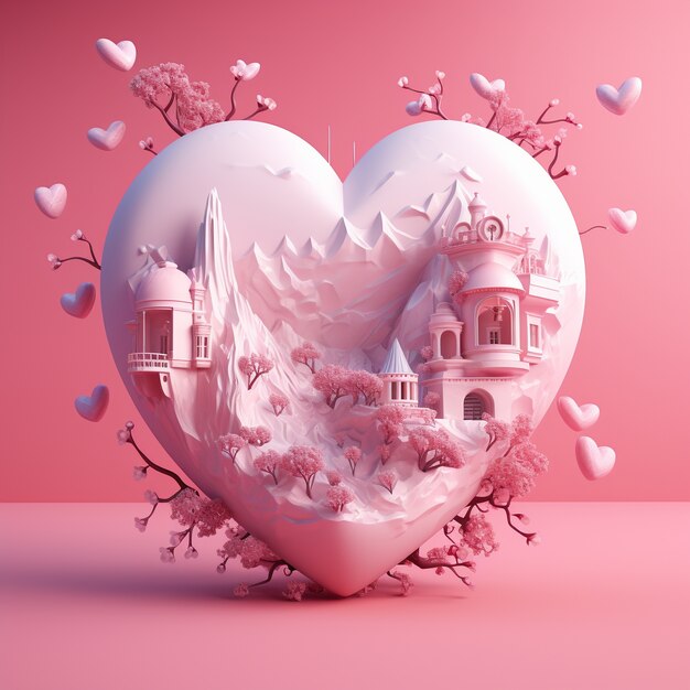 Beautiful castle with hearts