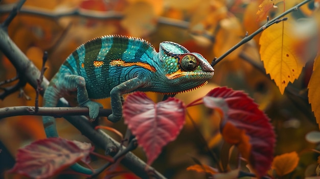 Beautiful chameleon in the wild