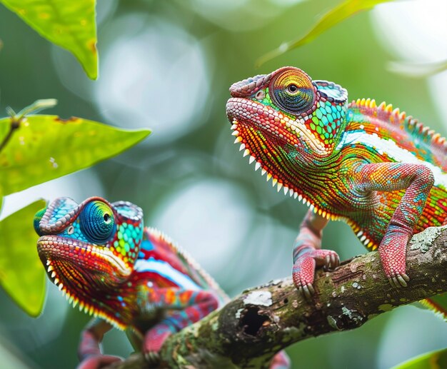 Beautiful chameleon in the wild