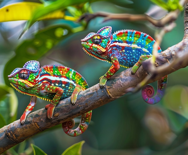 Beautiful chameleon in the wild