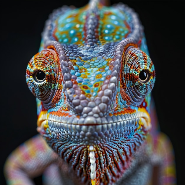 Free Photo beautiful chameleon in the wild