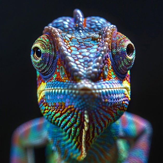 Free photo beautiful chameleon in the wild